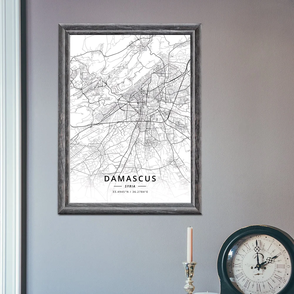 Постер с дамасской картой Сирии|Рисование и каллиграфия| |