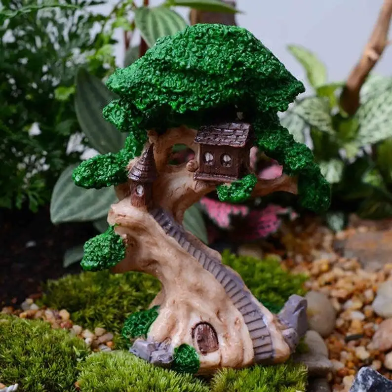 Миниатюрный маленький домик сказочного дерева Садовые принадлежности