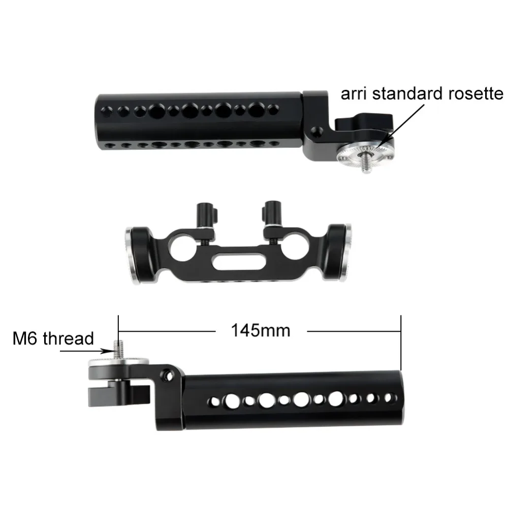 NICEYRIG DSLR Rig ручка ARRI Rosette cheir камера стабилизатор ручка плечо Rig ручка 15 мм стержень зажим клетка для камеры M6 1/" 3/8"