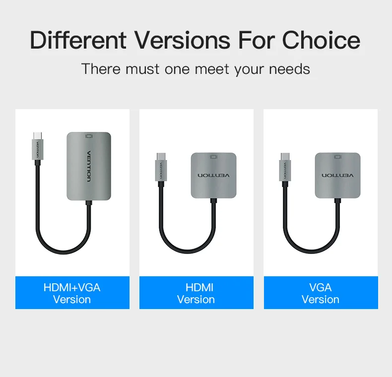 Vention USB C к HDMI 4K 30 Гц VGA 1080P 60 Гц мужской тип-c к HDMI VGA конвертер для MacBook Pro Chromebook Pixel