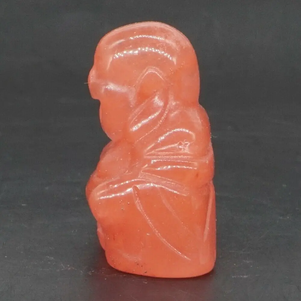 Статуэтка Будды Maitreya 1 дюйма вишневый кварцевый кристалл резная чакра исцеляющая