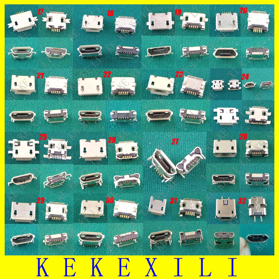 32 models 320pcs/lot micro usb jack connector 5 pins mini for HTC Lenovo ZTE...mobile phone tablet pc mid | Компьютеры и офис