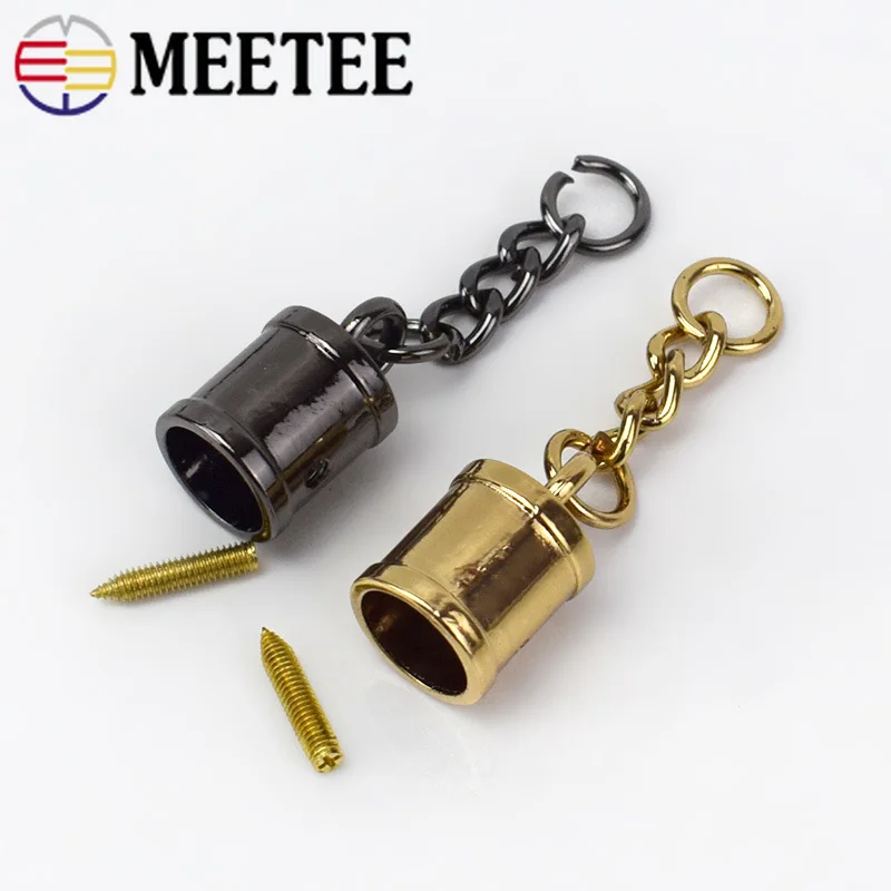 Meetee 10/50 шт в наборе, 5x10 мм Металлическая заглушка пряжки кисточкой подвесное крепление для велосипеда, самодельный сумок аппаратный трос застежка колокол ручные сумки кожаные аксессуары
