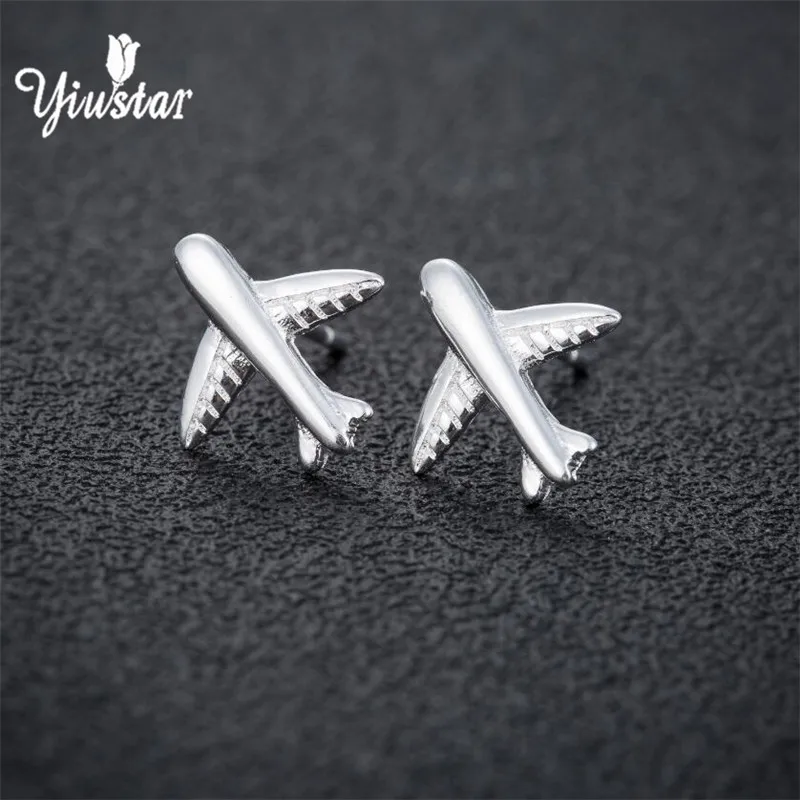 Женские серьги гвоздики Yiustar роскошные вечерние самолеты медные с