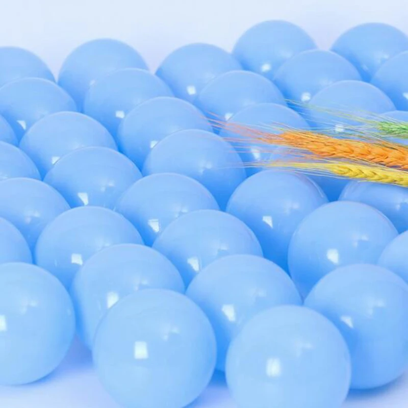 Blue 100 шт, красочный шар 7 см, мягкий пластиковый Океанский шар, полностью экологически чистые детские игрушки, плавающая яма, игрушка, водный бассейн, мяч, детские игрушки для улицы - Цвет: Blue
