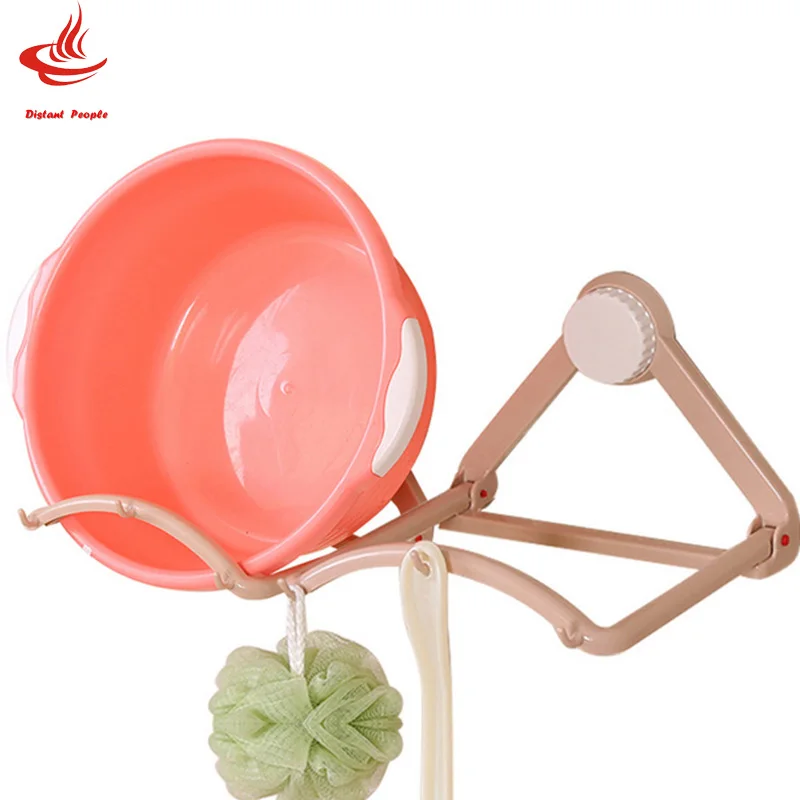 

Household Bathroom Washbasin Storage Racks Kitchen Wall Mounted Basin Holder Folding Rack Automatic Rebound Storage Rack