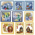 Цветной фарфор Поттер, фруктовая живопись, Китайская вышивка крестиком, домашний декор, рассчитано на холст DMC 14CT 11CT Набор для вышивки