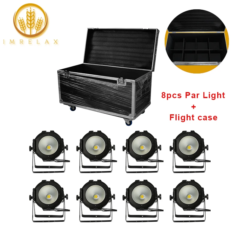 IMRELAX 8 шт. Высокая мощность 200 Вт COB LED Par свет с футляром для полета пакет яркость
