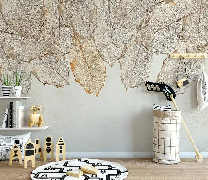 

[Self-Adhesive] 3D Tree Leaf Texture Painting 74 Wall Paper mural Wall Print Decal Wall Murals