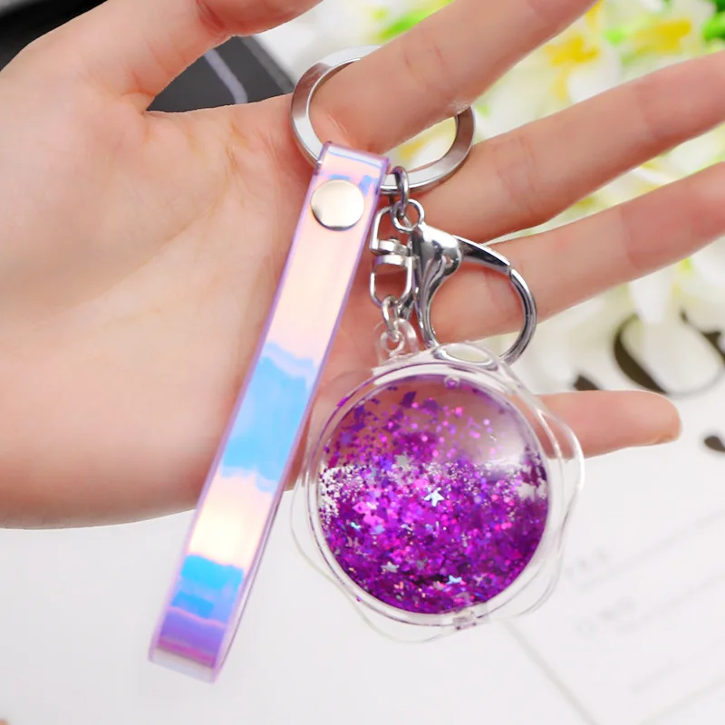 2019 пары кулон цветок акриловые двигаться блеск зыбучие пески жидкость цепочка