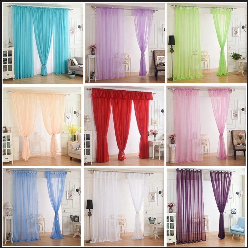 Шторы в европейском и американском стиле однотонные драпированные Оконные