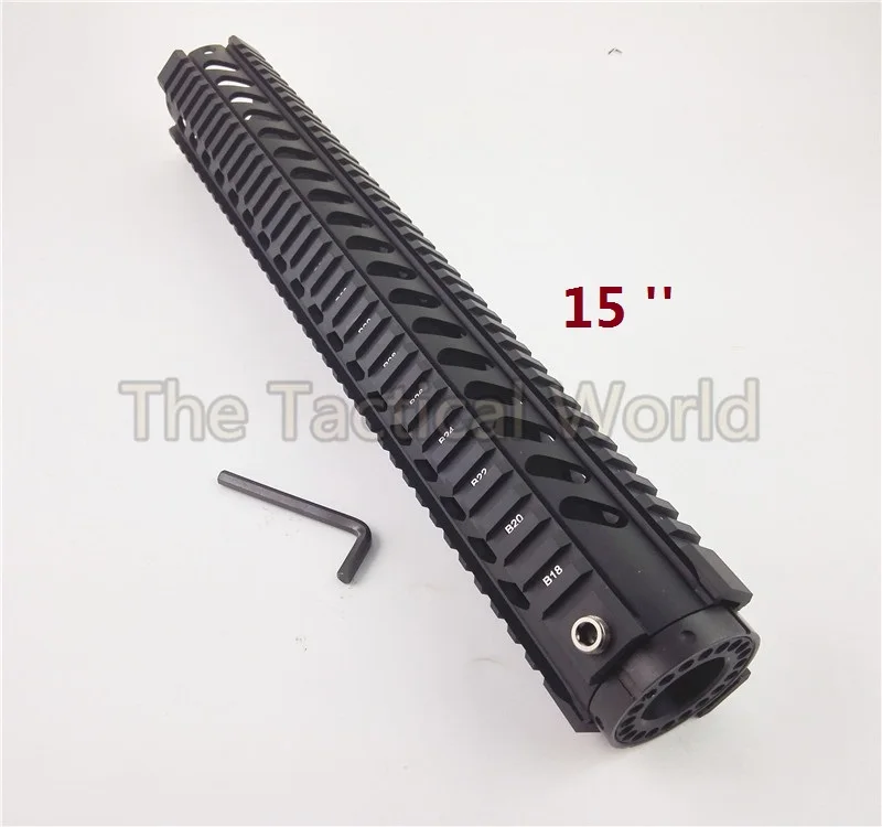 Открытый тактический 15 ''дюймовый сверхмощный Handguard AR-15 M16 M4 Handguard бесплатно поплавок Quad Rail для AR. 223/5. 56 RAS Охота стрельба - Цвет: black