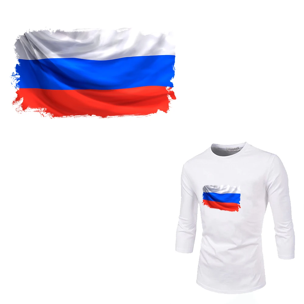 XC утюжок на ткани нашивки русский Американский Флаг Дизайн моющийся теплопередача патч DIY украшение аппликация для джинсов пальто