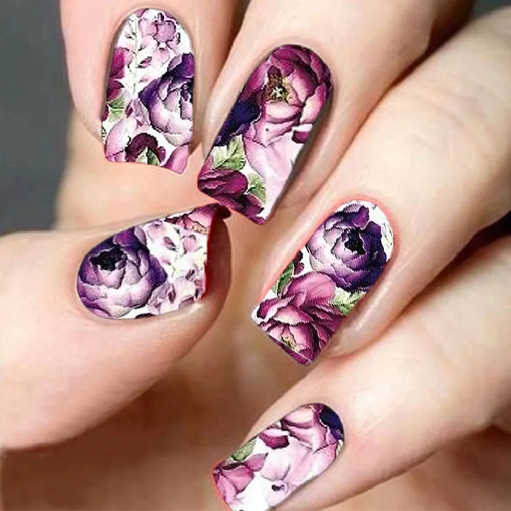 Переводные наклейки для ногтей 1 лист цветы переводные украшения инструменты