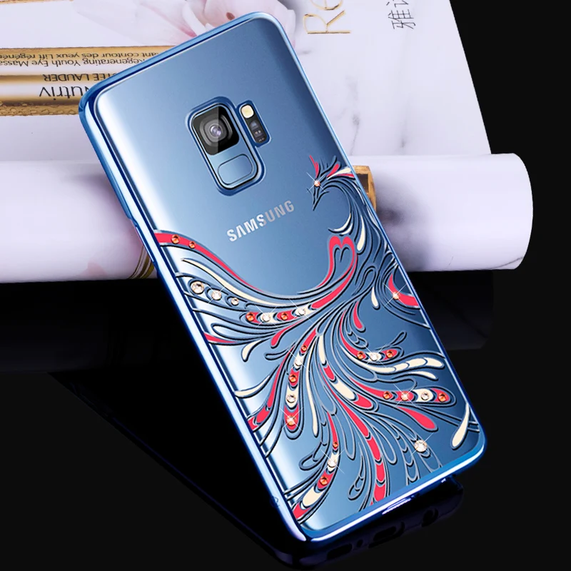 KINGXBAR для samsung s9 plus Сердце Симпатичные уполномоченный Swarovski горный хрусталь