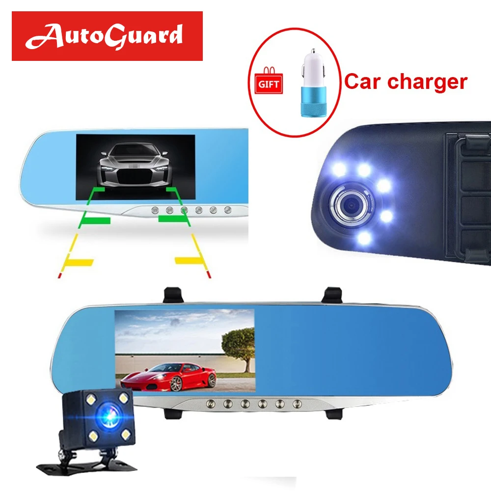 Видеорегистратор Зеркало Автомобильный видеорегистратор в зеркале с двойной