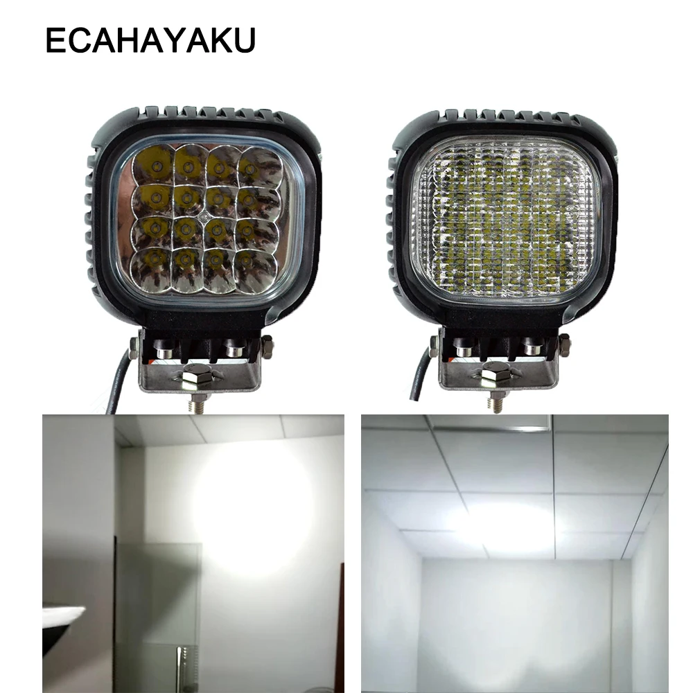 ECAHAYAKU 5 дюймов 48 Вт 4800LM 85 мм Толстый 12 в 24 В светодиодный рабочий свет бар для jeep truck