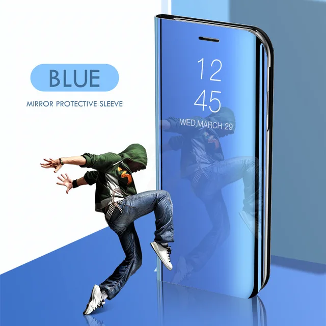Sky Blue Модный дизайн, флип-чехол с подставкой, прозрачный, умный зеркальный чехол для телефона, для iPhone XS Max, XR, XS, 5, 5S, SE, 6, 6s, 7, 8 Plus, XS, чехол - Цвет: Sky Blue