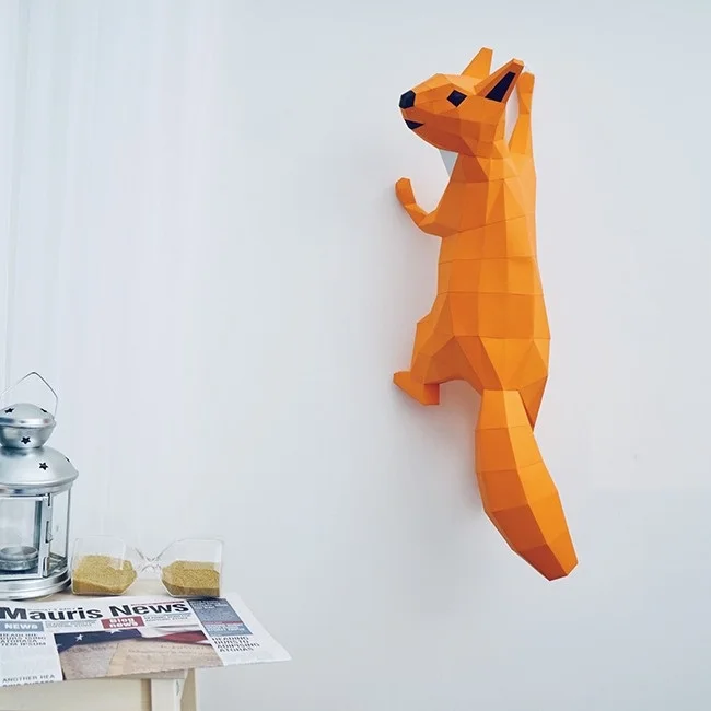 Модель 3D из бумаги в виде белки домашний декор украшение для стен пазлы