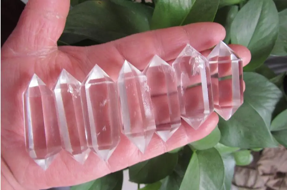 7PCS Natural Clear Quartz Crystal Double Terminated Points Healing 156.8G | Дом и сад