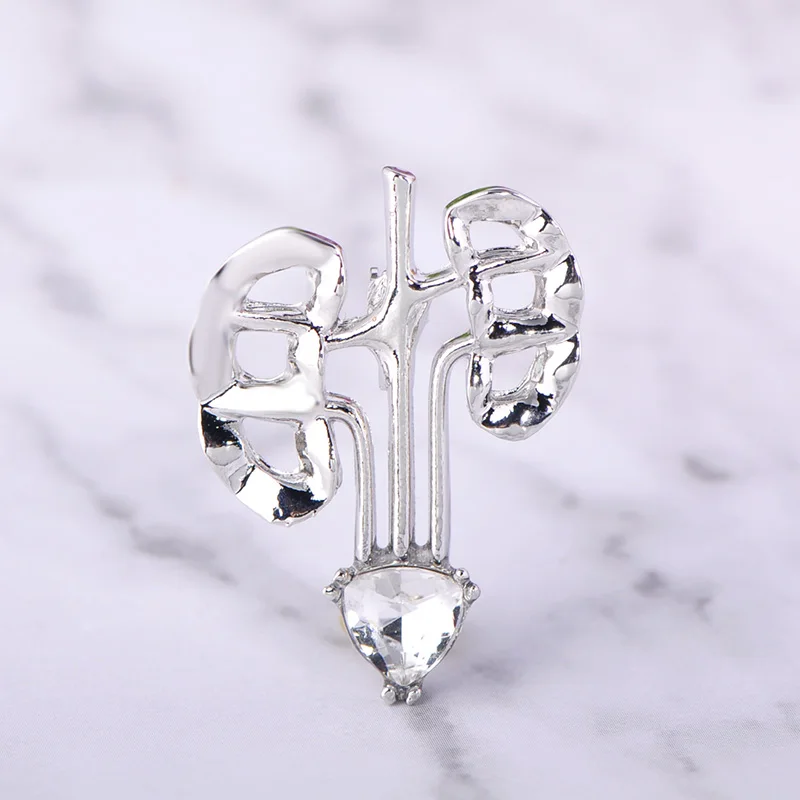 Брошь Funmor Мужская эмалированная в виде органа и легких изящная брошь с