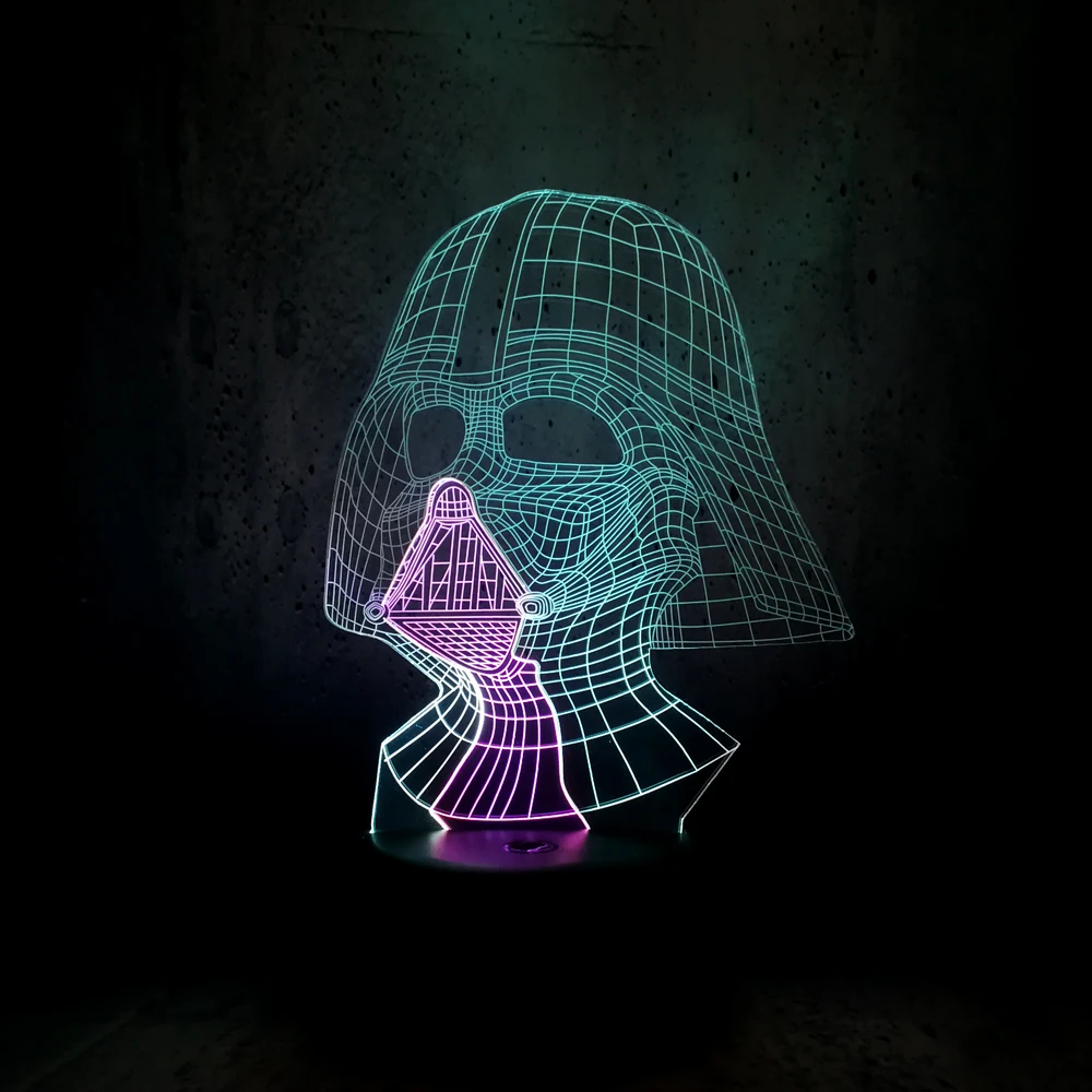 Звездные войны 3D ночник светодиодный светильник смешанного цвета черный воин