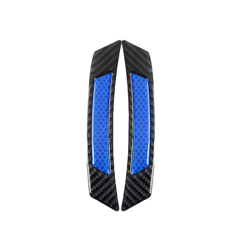 black blue Аксессуары для стайлинга автомобилей, колеса для бровей, углеродное волокно, светящаяся в темноте Светоотражающая полоса, Универсальная автомобильная наклейка для Ford, 4 шт., 32 мм x 168 мм - Цвет: black blue