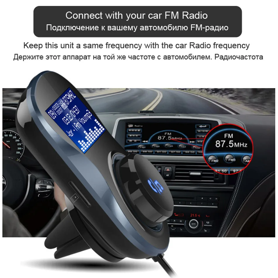 XCGaoon BC30 fm передатчик громкая связь Bluetooth 4 1 + EDR автомобильный комплект поддержка TF
