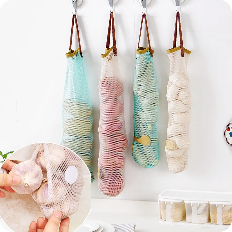 Кухонная сумка для хранения лука, картофеля, Висячие сетчатые сумки для кухни, чеснок, имбирь, хранение мусора, сумка-Органайзер
