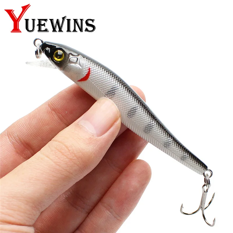 Yuewins новая Рыболовная Приманка Minnow 8 см 5 9 г Topwater жесткая искусственная приманка 3D