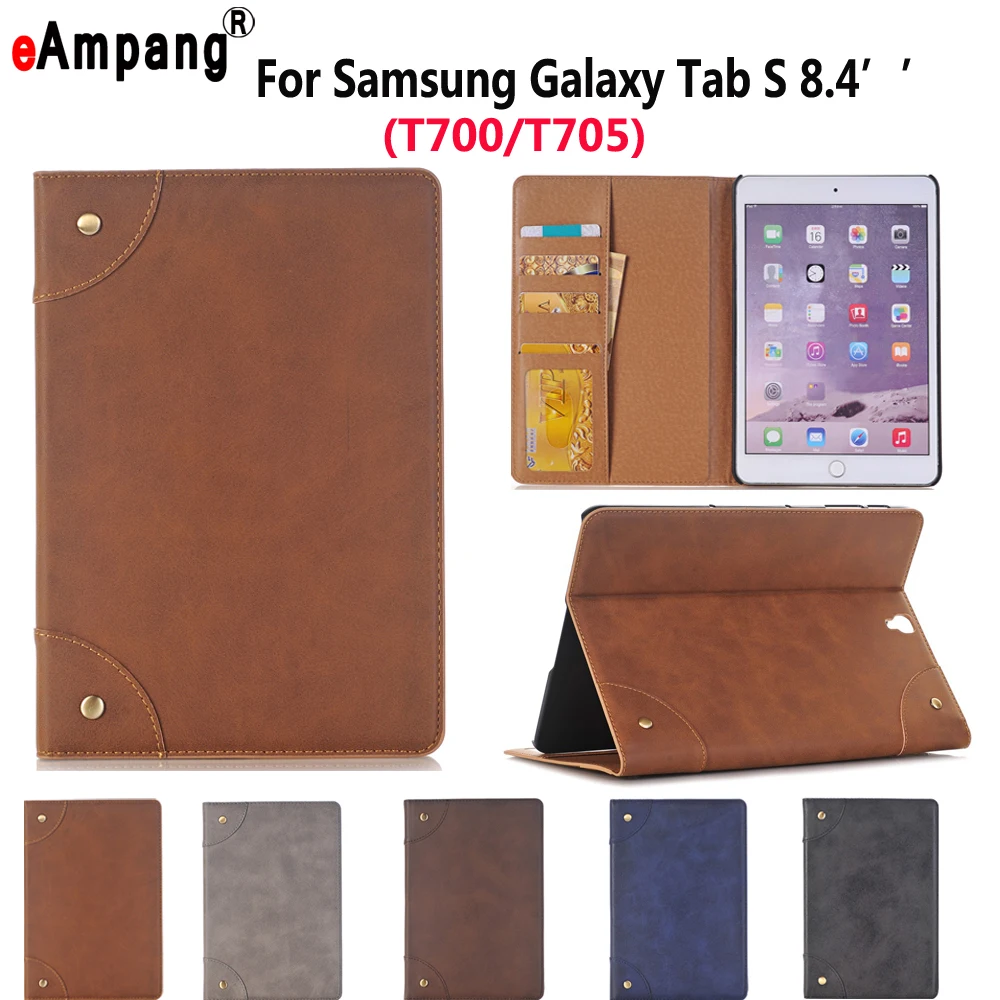 Кожаный чехол для Samsung Galaxy Tab S 8 4 T700 T705 Роскошный деловой Тонкий Смарт Спящий с