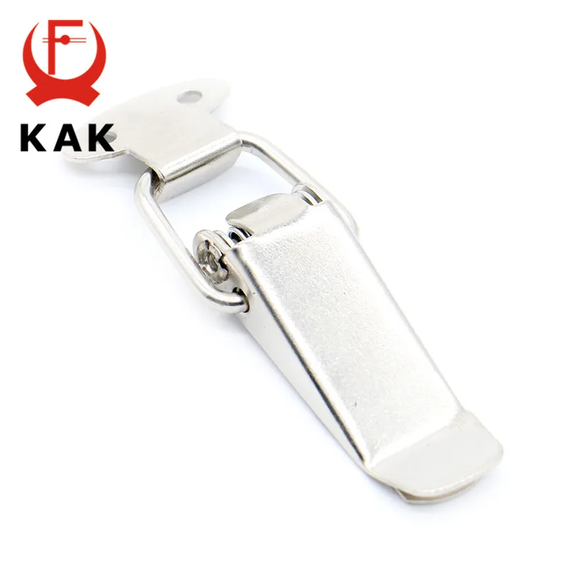 

4PC KAK-J105 Cabinet Box Locks Spring Loaded Latch Catch Toggle 27*63 Iron Hasps For Sliding Door Window Furniture Hardware