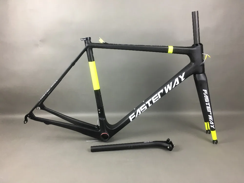 Набор рамок FASTERWAY PRO неоново желтый с белыми наклейками из углеродного волокна