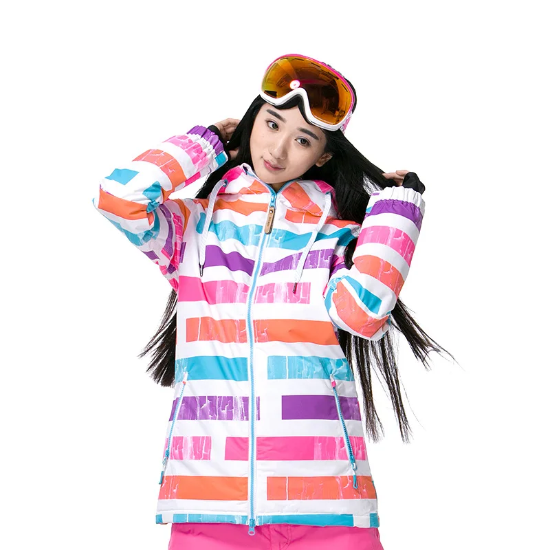 Полоса Зима Теплая Женщины Лыжах Куртки Для Отдых Туризм Спорт На Открытом