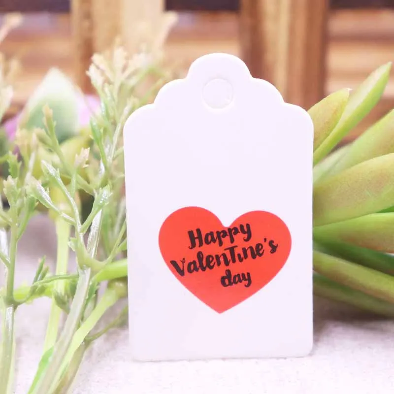 100pcs DIY love 3x5cm valentie TAG cute small kraft/white An arrow through a heart wedding tags jewelry /wedding products tag | Дом и сад