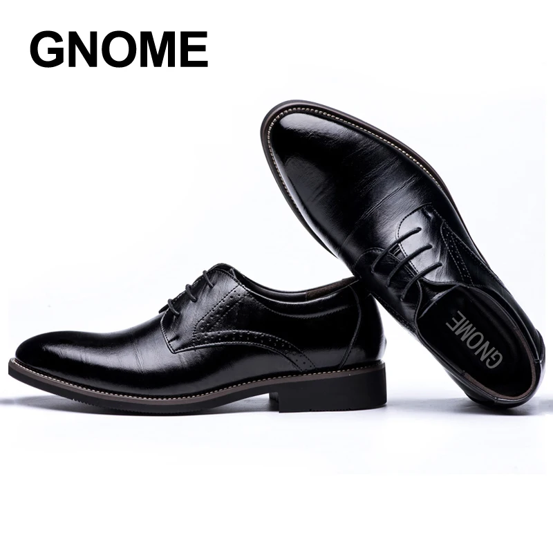 GNOME/Роскошные Мужские модельные туфли; большие размеры; мужские туфли-оксфорды из искусственной кожи; мужская деловая Обувь На Шнуровке; Брендовые мужские свадебные туфли