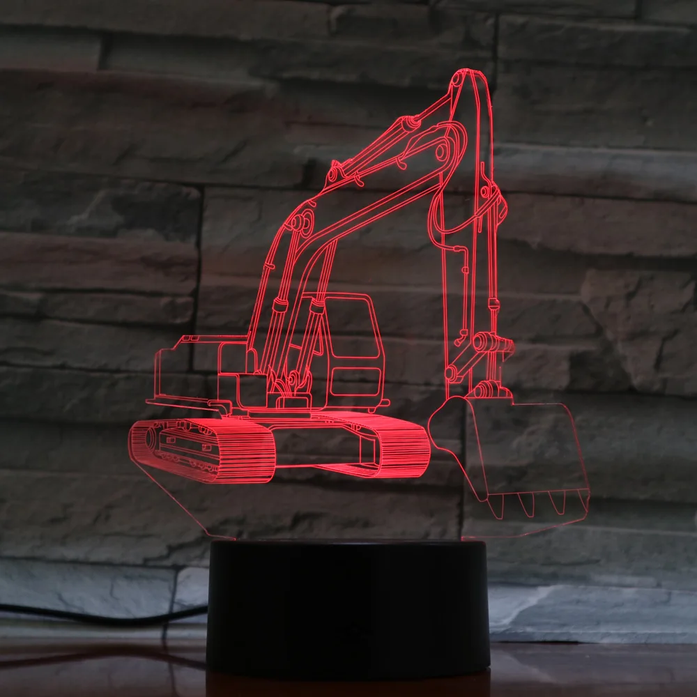 Новинка аварийный светильник 3D для экскаватор светодиодные лампы детей