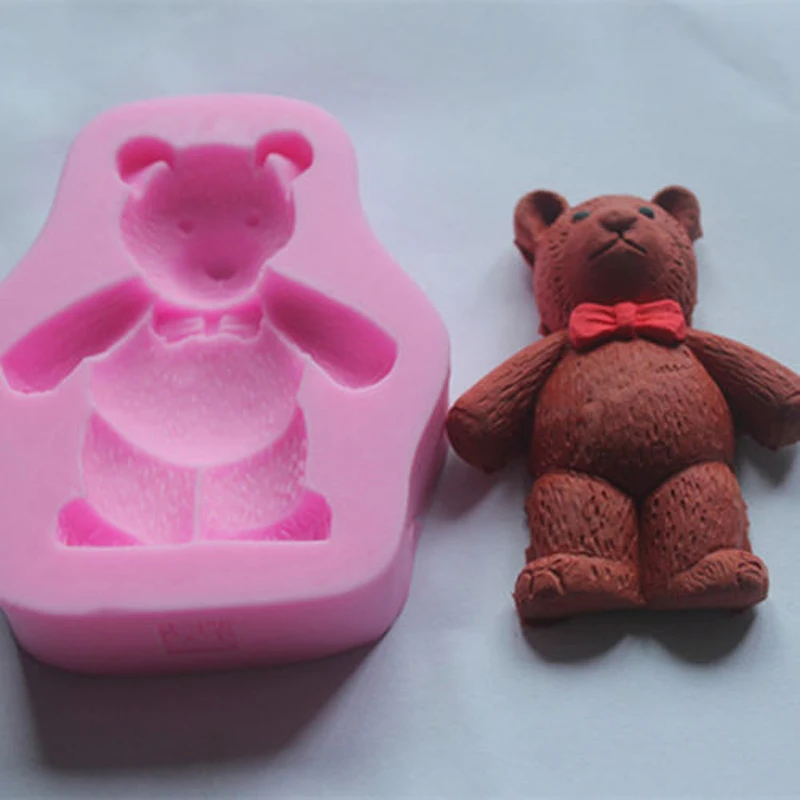 Инструмент для пирога 1 шт. розовый 3D Teddy Bear Форма выпечки тортов DIY Fondant (сахарная)