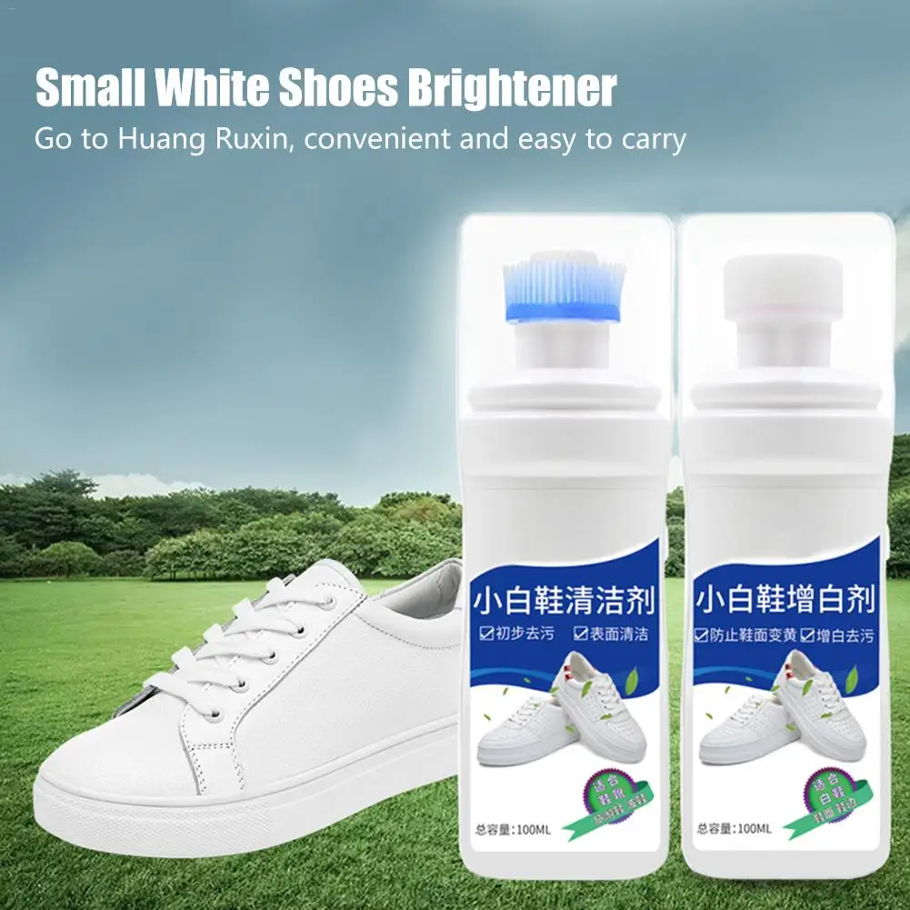 100 мл маленький белый очиститель для обуви быстро удаляет пятна на поверхности
