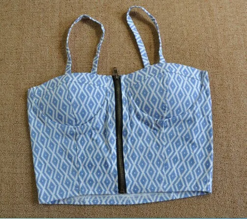 Винтажный шотландка молния бюстье урожай верхний женщины сексуальный камзол