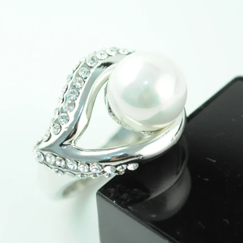 AOLOSHOW Элегантное сердце свадебное жемчужное кольцо для женщин подарок ювелирные