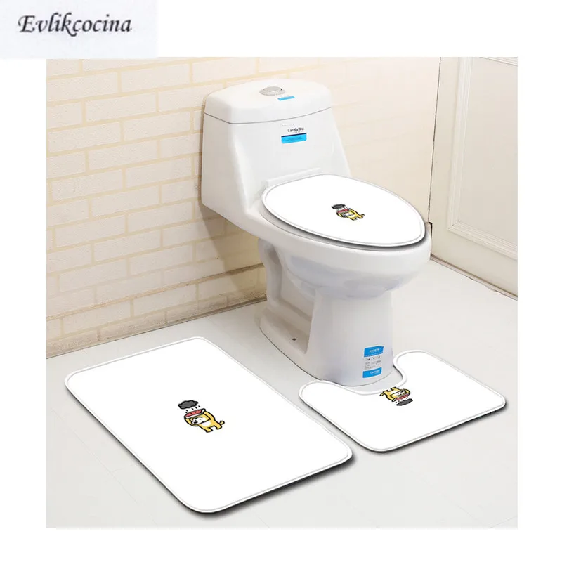 Бесплатная доставка 3 шт. коврик для ванной комнаты с изображением медведя под