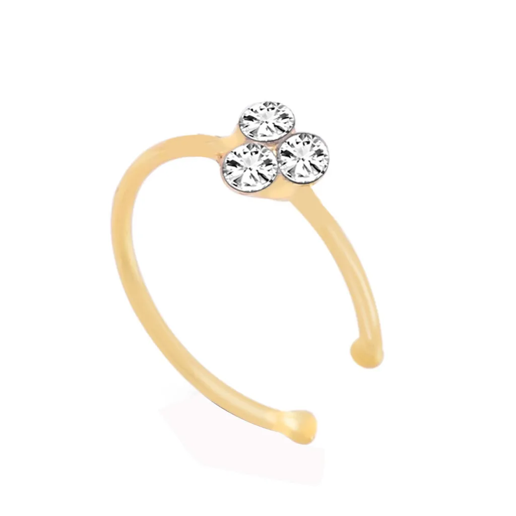 Nose Ring Piercing Jewelry Elegant Clip-on Crystal Thin Hoop-Sparkly Stud Fake A0406 | Украшения и аксессуары
