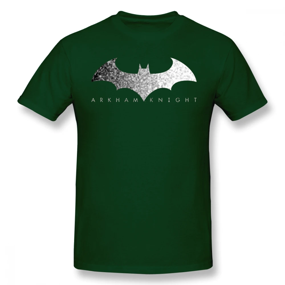 Dark Green Футболка с Бэтменом, футболка с логотипом Arkham Knight Pixel, хлопковая Футболка с принтом, летняя забавная Мужская футболка с короткими рукавами 6xl - Цвет: Dark Green