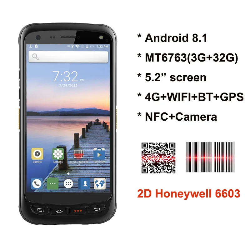 Сканер штрих-кода 5 2 дюйма 4G Android 8 1 | Компьютеры и офис