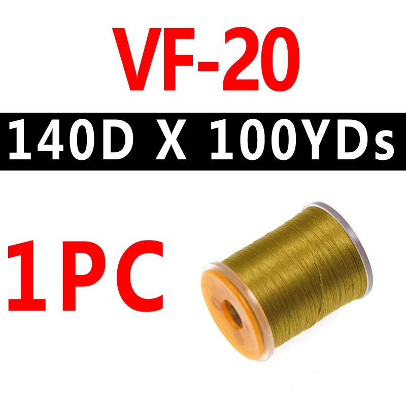 VF-20 1PC Bimoo 1 шт., 20 цветов, профессиональная нить для завязывания мух, нить для мух, форель, бас, материал для завязывания мух, 140 Denir, гибридные нити для завязывания нитей - Цвет: VF-20 1PC
