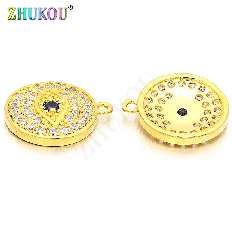 12 мм латунный кубический цирконий ручной работы Милые Глаза Подвески DIY