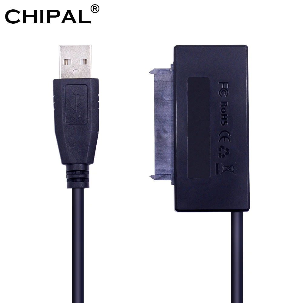 CHIPAL USB 2 0 для SATA 3 7 + 15 22 Pin кабель адаптер USB2.0 III конвертер двойной светодиодный 5