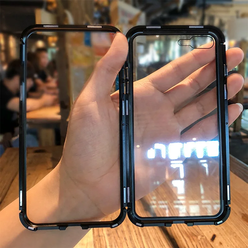 Магнитный металлический чехол XSKEMP 360 для Apple iPhone XS Max XR прозрачный телефона