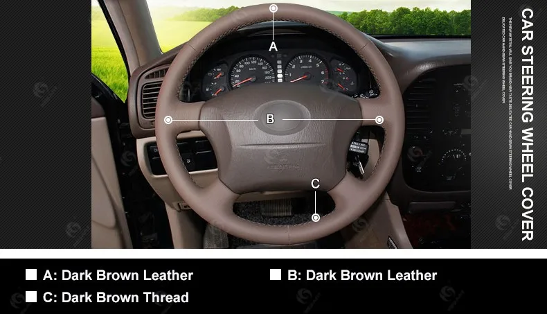 Для Toyota Land Cruiser Tacoma 4runner Sienna секвойи Highlander Camry GX47 LS400 из натуральной кожи чехол рулевого колеса автомобиля Запчасти